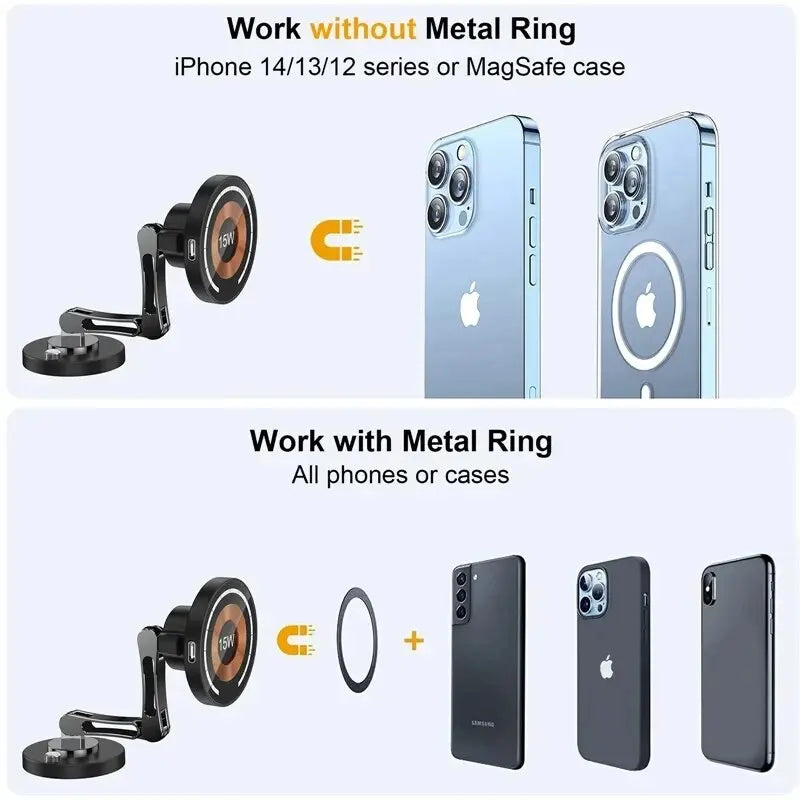 Magnetic Car Wireless Charger Mount 15W