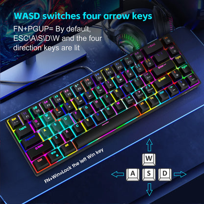 68-Key RGB Mechanical Keyboard